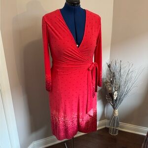 Elegant Red Wrap Dress
